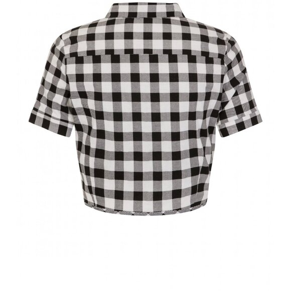 NWT Large Collectif Sammy Gingham Cropped Tie Shirt - Picture 4 of 7